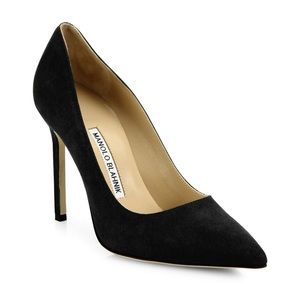 Manolo Blahnik Black Suede Pumps